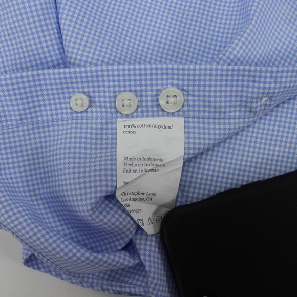 Proper Shirtings Slim Fit Two Ply Blue Check Shirt - Picture 6 of 8